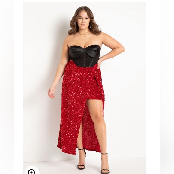 Eloquii Dresses & Skirts - Eloquii Twist Detail Sequin Maxi Skirt NWT